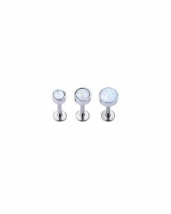 Best Sale 👍 Multi-Pack Opal-Effect Cartilage Earrings 3 Pack - 16 Gauge 😍