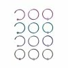 Brand new 🤩 Multi-Pack Blue Purple and Pink Captive Rings Hoop Nose Rings and Half Hoop Nose Rings 12 Pack - 20 Gauge 👏 -Playboy Shop 03921699