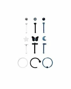 Cheapest β¨ Multi-Pack CZ Black and Blue Hoops and Bone Nose Rings 9 Pack - 20 Gauge π€© 7 Cheapest β¨ Multi-Pack CZ Black and Blue Hoops and Bone Nose Rings 9 Pack - 20 Gauge π€© -Playboy Shop 03921756 c