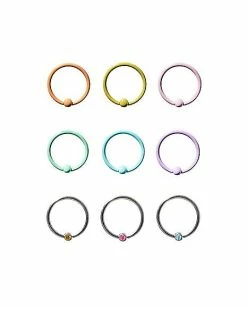 Best reviews of 🛒 Multi-Pack CZ Pastel Captive Bead Rings 9 Pack - 20 Gauge 🧨