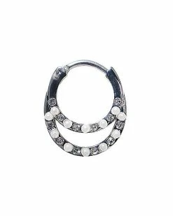 Best deal 😉 CZ Pearl-Effect Septum Ring - 16 Gauge 🧨