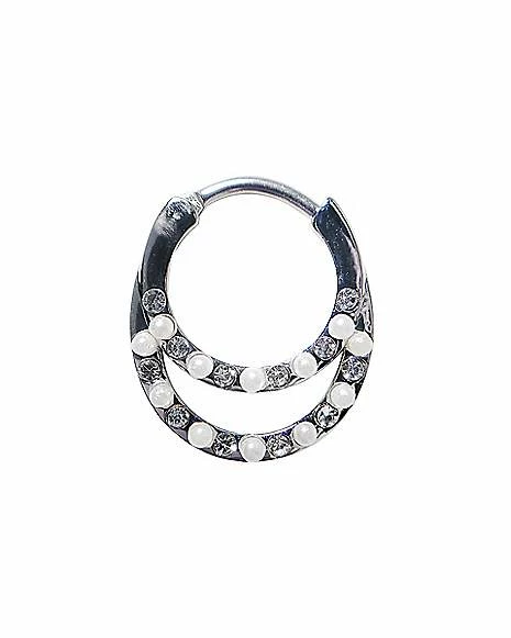 Best deal π CZ Pearl-Effect Septum Ring - 16 Gauge 𧨠3 Best deal π CZ Pearl-Effect Septum Ring - 16 Gauge π§¨