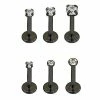 Cheap 😉 Multi-Pack CZ Black Labret Lip Rings 6 Pack - 16 Gauge 🥰 -Playboy Shop 03921905 a