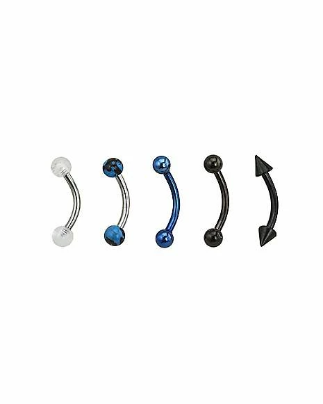 Brand new π Multi-Pack Black Blue Silver Curved Barbells 5 Pack - 16 Gauge π€© 4 Brand new π Multi-Pack Black Blue Silver Curved Barbells 5 Pack - 16 Gauge π€© - Image 2