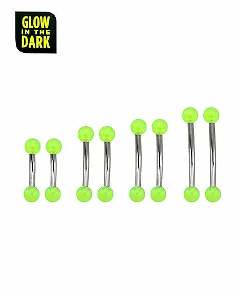Buy π Multi-Pack Glow in the Dark Green Curved Barbells 8 Pack - 16 Gauge π 3 Buy π Multi-Pack Glow in the Dark Green Curved Barbells 8 Pack - 16 Gauge π