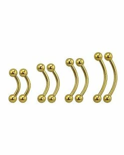 Best Sale π Multi-Pack Goldtone Curved Barbells 8 Pack - 16 Gauge β