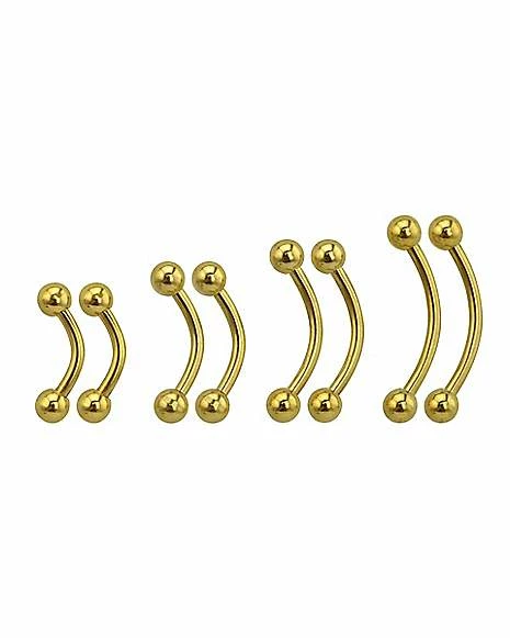 Best Sale π Multi-Pack Goldtone Curved Barbells 8 Pack - 16 Gauge β 3 Best Sale π Multi-Pack Goldtone Curved Barbells 8 Pack - 16 Gauge β