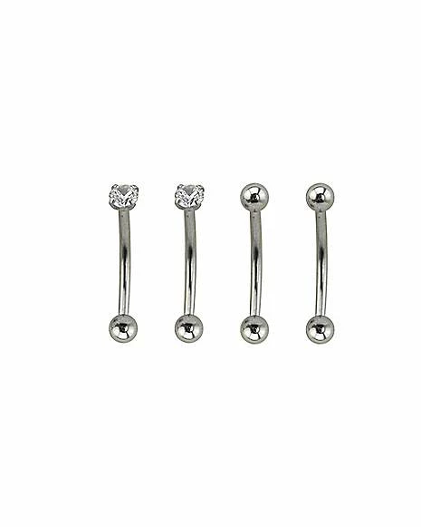 Cheapest ✔️ Multi-Pack Prong CZ Curved Barbells 4 Pack - 16 Gauge ⭐ 3 Cheapest ✔️ Multi-Pack Prong CZ Curved Barbells 4 Pack - 16 Gauge ⭐