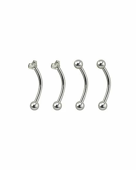 Cheapest ✔️ Multi-Pack Prong CZ Curved Barbells 4 Pack - 16 Gauge ⭐ 4 Cheapest ✔️ Multi-Pack Prong CZ Curved Barbells 4 Pack - 16 Gauge ⭐ - Image 2