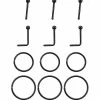 Best Sale 😉 Multi-Pack Black Nose Pins and L-Bend Nose Rings and Hoop Nose Rings 12 Pack - 20 Gauge 🤩