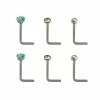 New ❤️ Multi-Pack Teal CZ L-Bend Nose Rings 6 Pack - 20 Gauge 🛒 2 New ❤️ Multi-Pack Teal CZ L-Bend Nose Rings 6 Pack - 20 Gauge 🛒 -Playboy Shop 03923604 a