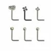 Deals ❤️ Multi-Pack Prong CZ Heart L-Bend Nose Rings 6 Pack - 20 Gauge 🤩 -Playboy Shop 03923653 a