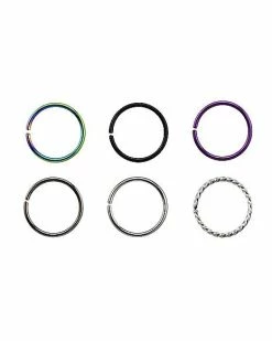 Flash Sale 😉 Multi-Pack Assorted Hoop Nose Rings 6 Pack - 20 Gauge 🤩