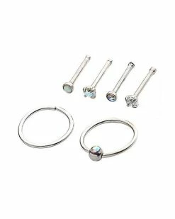 Cheap π Multi-Pack CZ Hoop Nose Rings and Pin Nose Rings 6 Pack - 20 Gauge β€οΈ 5 Cheap π Multi-Pack CZ Hoop Nose Rings and Pin Nose Rings 6 Pack - 20 Gauge β€οΈ -Playboy Shop 03925609 b