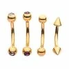 Best Pirce 👏 Multi-Pack CZ Goldplated Curved Barbells 4 Pack - 16 Gauge 💯 -Playboy Shop 03925757 a