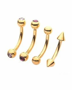 Best Pirce π Multi-Pack CZ Goldplated Curved Barbells 4 Pack - 16 Gauge π― 5 Best Pirce π Multi-Pack CZ Goldplated Curved Barbells 4 Pack - 16 Gauge π― -Playboy Shop 03925757 b