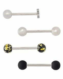 Outlet 😍 Multi-Pack Heart and Splatter Barbells 4 Pack - 14 Gauge 🔔