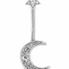 Best reviews of 💯 CZ Titanium Star Top Crescent Moon Belly Ring - 14 Gauge 🔥 -Playboy Shop 03930310 a