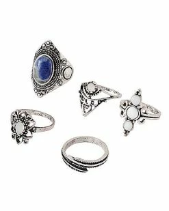 Best Pirce 🔔 Opal-Effect Lotus Rings - 5 Pack ⌛