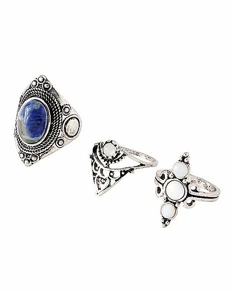 Best Pirce π Opal-Effect Lotus Rings - 5 Pack β 4 Best Pirce π Opal-Effect Lotus Rings - 5 Pack β - Image 2