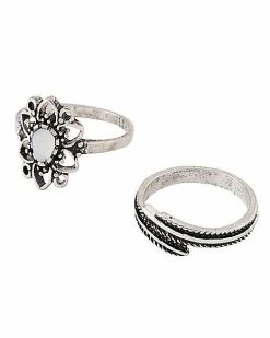 Best Pirce π Opal-Effect Lotus Rings - 5 Pack β 7 Best Pirce π Opal-Effect Lotus Rings - 5 Pack β -Playboy Shop 03930716 c