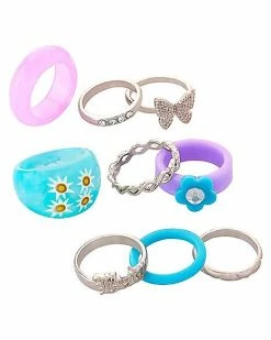 Buy ❤️ Acrylic Assorted Rings - 9 Pack 🎁