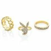 Best deal 🥰 Multi-Pack CZ Goldtone Playboy Bunny Rings - 3 Pack ⭐ -Playboy Shop 03932001 a