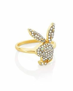 Best deal 🥰 Multi-Pack CZ Goldtone Playboy Bunny Rings - 3 Pack ⭐ -Playboy Shop 03932001 c