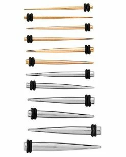 Flash Sale ⭐ Multi-Pack Rose Goldtone Anodized Stretching Taper Kit - 6 Pair 🧨