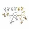 Buy 👍 Multi-Pack Clear Gem Goldtone and Silvertone Playboy Bunny Stud Earrings and Dangle Earrings - 6 Pair 😉