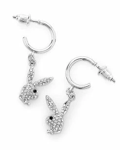 Buy 👍 Multi-Pack Clear Gem Goldtone and Silvertone Playboy Bunny Stud Earrings and Dangle Earrings - 6 Pair 😉 -Playboy Shop 03932399 c