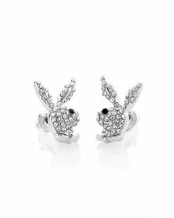 Buy 👍 Multi-Pack Clear Gem Goldtone and Silvertone Playboy Bunny Stud Earrings and Dangle Earrings - 6 Pair 😉 -Playboy Shop 03932399 d