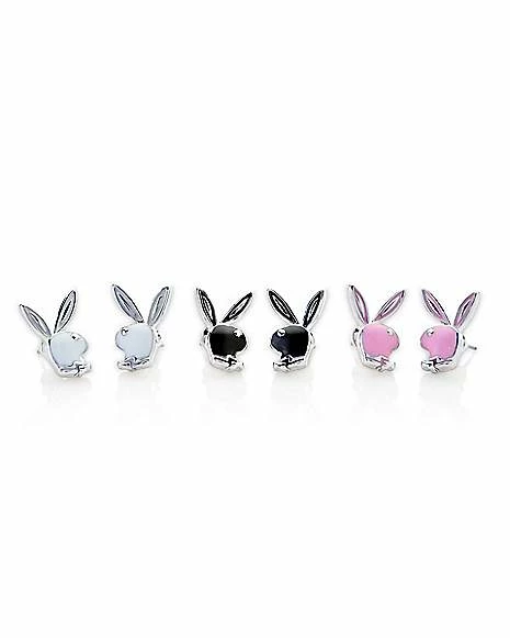Discount π Multi-Pack Black White and Pink Playboy Bunny Stud Earrings - 3 Pair π€© 3 Discount π Multi-Pack Black White and Pink Playboy Bunny Stud Earrings - 3 Pair π€©
