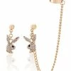 Promo 🧨 Multi-Pack CZ Playboy Stud and Cuff Dangle Earrings - 4 Pack 👍 -Playboy Shop 03932597 a