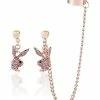 Flash Sale 🎁 CZ Playboy Stud Dangle Earrings and Ear Cuff 👍 -Playboy Shop 03932605 a