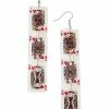 Outlet ❤️ Jack Queen and King of Hearts Cards Dangle Earrings 🥰