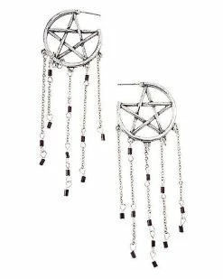 Budget ✨ Pentagram Chain Dangle Earrings 🎉