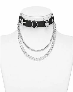 Cheap 🤩 Playboy Bunny O-Ring Buckle Choker Necklace 😀