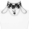 New 🤩 Checkered Playboy Bunny Triple Drop Chain Choker Necklace ❤️