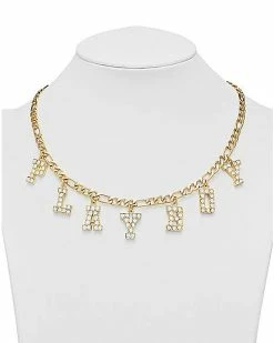 New ⌛ CZ Goldtone Playboy Varsity Chain Necklace ❤️