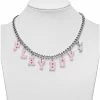 Budget 🛒 CZ Pink Playboy Varsity Chain Necklace 🧨 -Playboy Shop 03934049 a