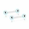 Deals 💯 Circle Playboy Bunny Nipple Barbells - 14 Gauge ⭐