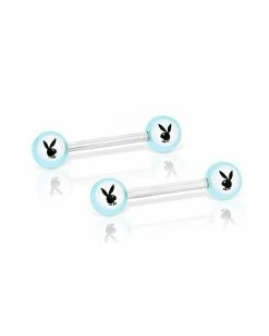 Deals 💯 Circle Playboy Bunny Nipple Barbells - 14 Gauge ⭐