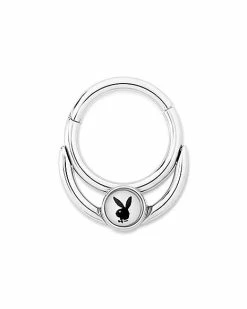 Buy 🔥 Double Ring Playboy Hinged Hoop Nose Ring - 16 Gauge ⭐