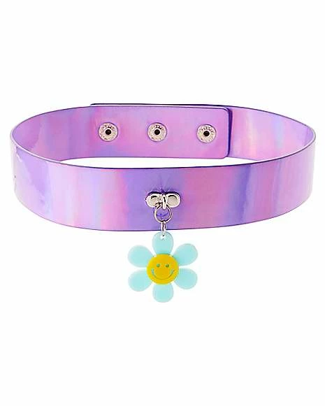 Outlet π₯° 70s Iridescent Smiley Flower Choker Necklace π― 4 Outlet π₯° 70s Iridescent Smiley Flower Choker Necklace π― - Image 2