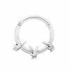 Best deal 🎉 Silvertone Playboy Bunny Hoop Septum Ring - 16 Gauge 🥰