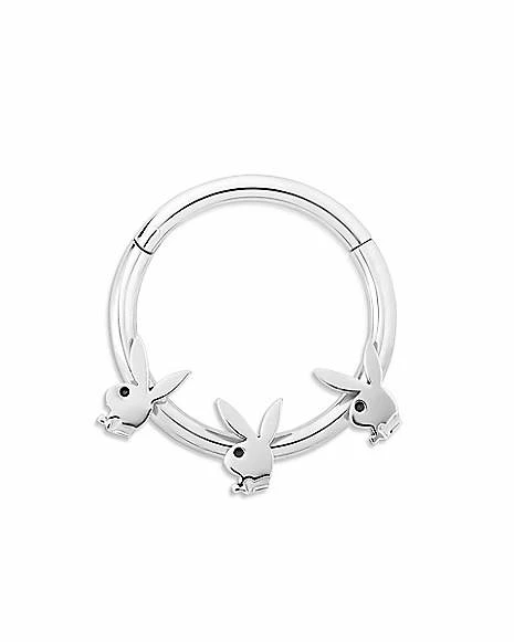 Best deal π Silvertone Playboy Bunny Hoop Septum Ring - 16 Gauge π₯° 3 Best deal π Silvertone Playboy Bunny Hoop Septum Ring - 16 Gauge π₯°