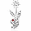 New ⌛ CZ Cluster Red Eye Playboy Belly Ring - 14 Gauge ✨ -Playboy Shop 03940608 a