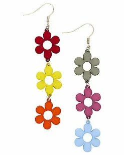Best reviews of 😉 70s Flower Mismatched Dangle Earrings 🎁