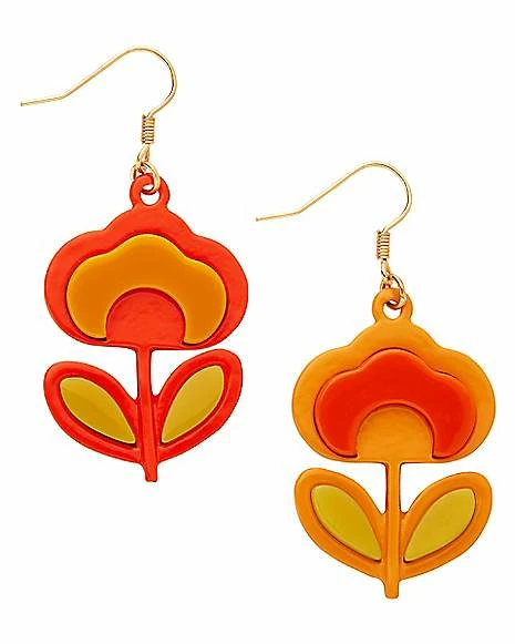 Promo 𧨠70s Red and Yellow Flower Dangle Earrings π 3 Promo 𧨠70s Red and Yellow Flower Dangle Earrings π